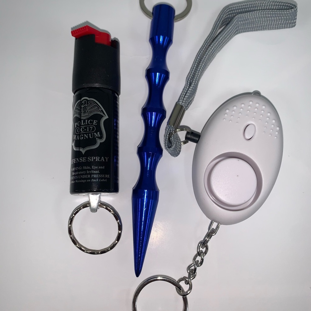 Self Defense Key Chains w/pom Pom